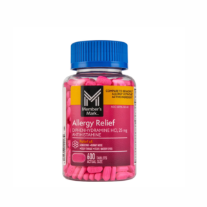 Member’s Mark Allergy Relief Tablets, 25 mg Diphenhydramine HCL, 600 ct